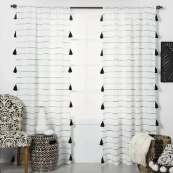 Opalhouse Accents 2 Opalhouse Black White Stripe Curtain Panels 84